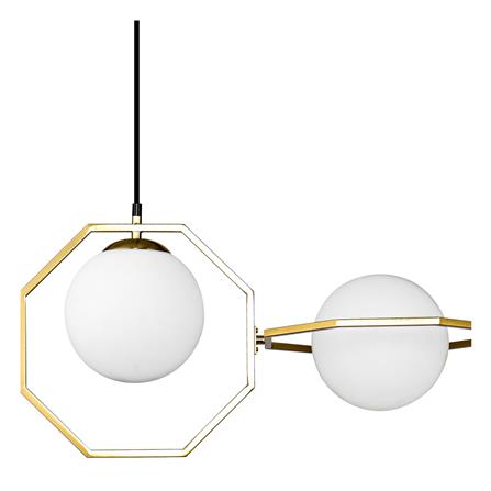 ไฟช่อ CARINI PH2189-3 แก้ว/โลหะ สีขาว/ดำ/ทอง 3 หัว_2