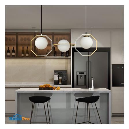 ไฟช่อ CARINI PH2189-3 แก้ว/โลหะ สีขาว/ดำ/ทอง 3 หัว_3