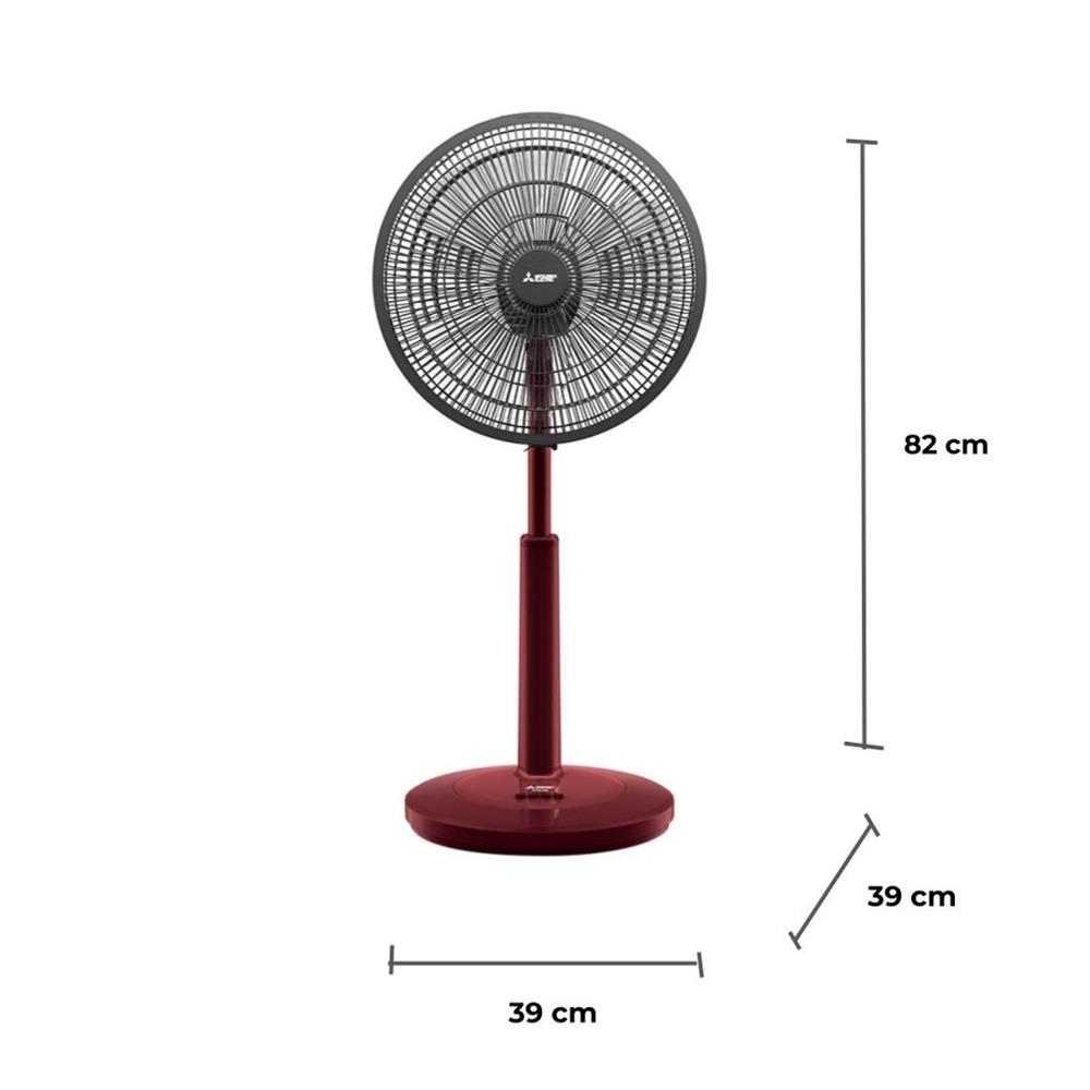 พัดลมสไลด์ 16 นิ้ว MITSUBISHI R16A-GB CY-RD สีแดง