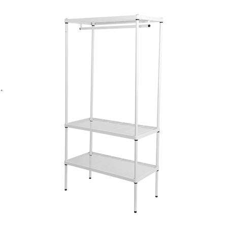 ตู้เสื้อผ้าราวแขวนมีชั้นวาง PLIM LINEAR สีขาว_0