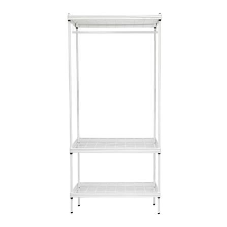 ตู้เสื้อผ้าราวแขวนมีชั้นวาง PLIM LINEAR สีขาว_1