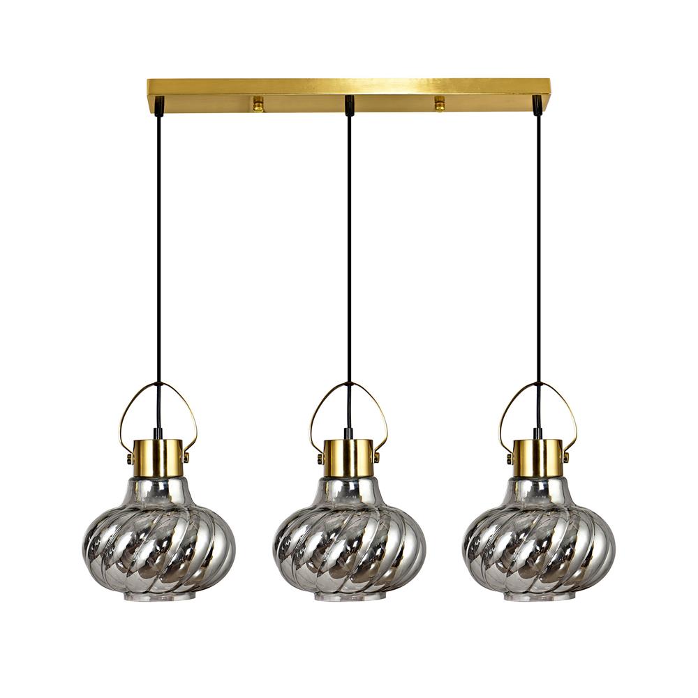 ไฟช่อ CARINI PH2180-3 แก้ว/โลหะ สีดำ/ทอง 3 หัว