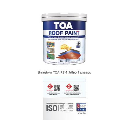 สีทาหลังคา TOA R314 สีเขียว 1 แกลลอน_8