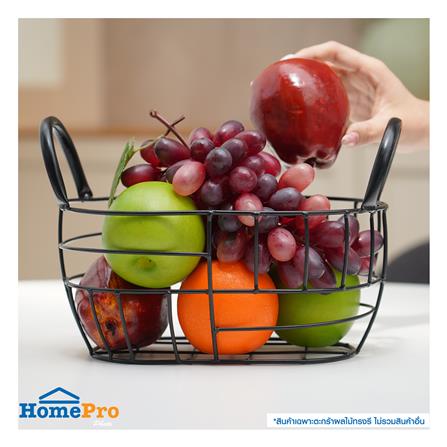 ตะกร้าผลไม้ทรงรี KECH HANDLE M 30 ซม. สีดำ_4