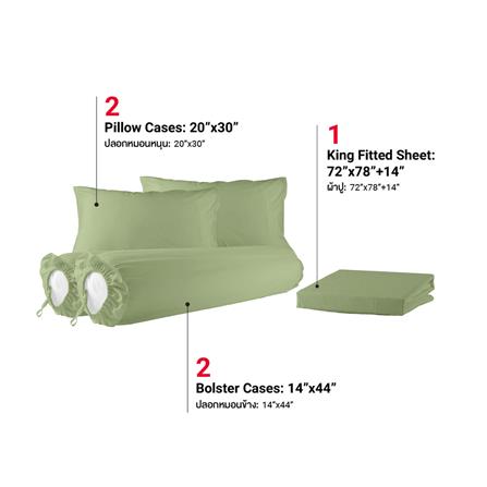 ชุดผ้าปูที่นอน 6 ฟุต 5 ชิ้น FROLINA MICROTEX SF025_2