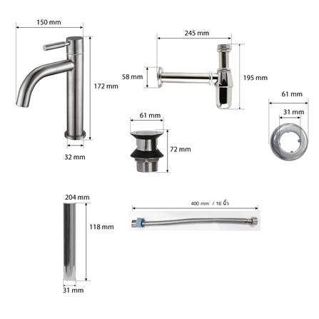 ชุดก๊อกอ่างล้างหน้าเดี่ยว LUZERN L-1000LS_4