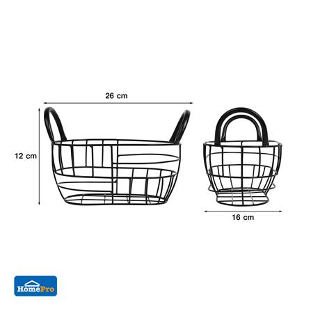 ตะกร้าผลไม้ทรงรี KECH HANDLE S 26 ซม. สีดำ_4