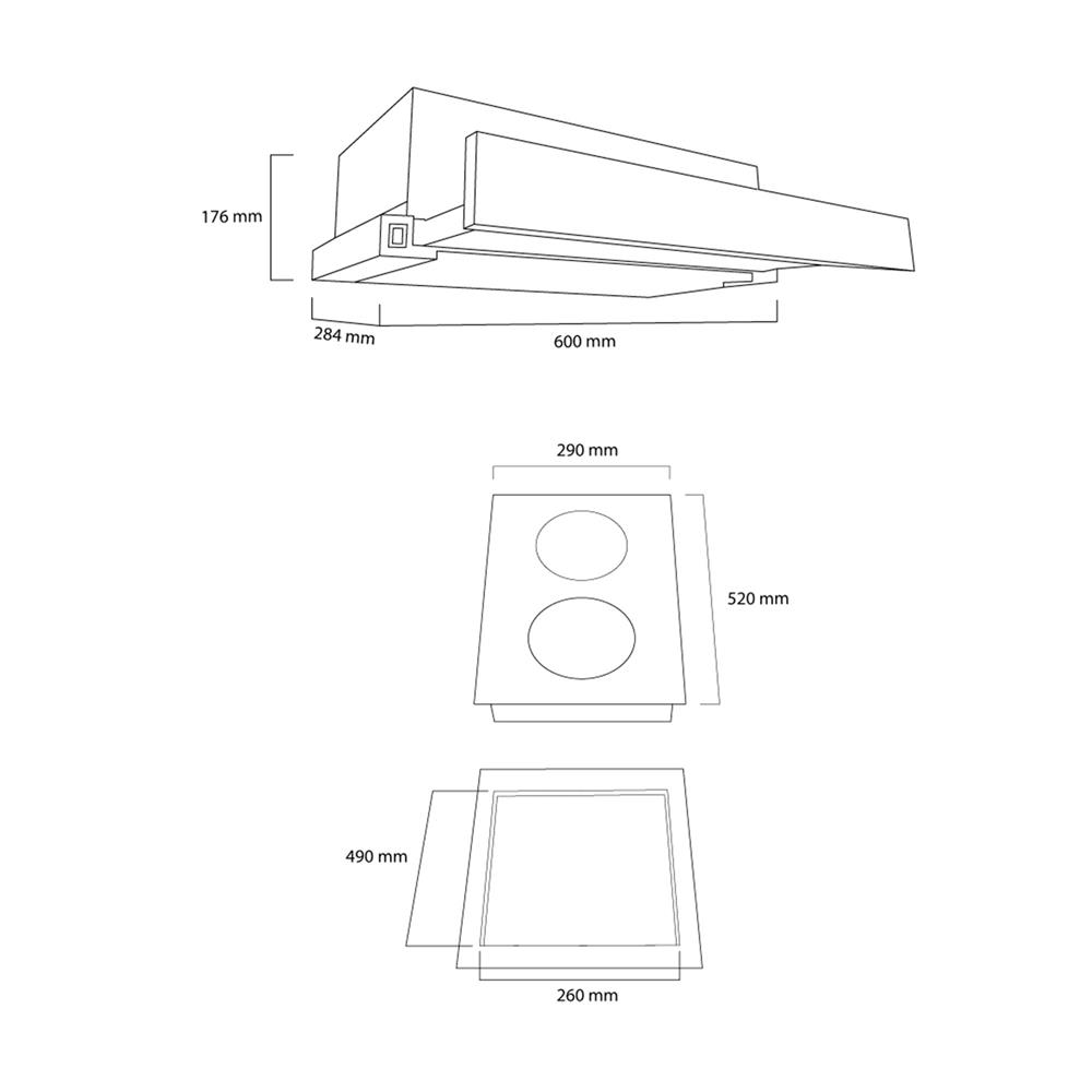 เตาฝัง+เครื่องดูดควัน LUCKY FLAME BH30IDS+TR60G