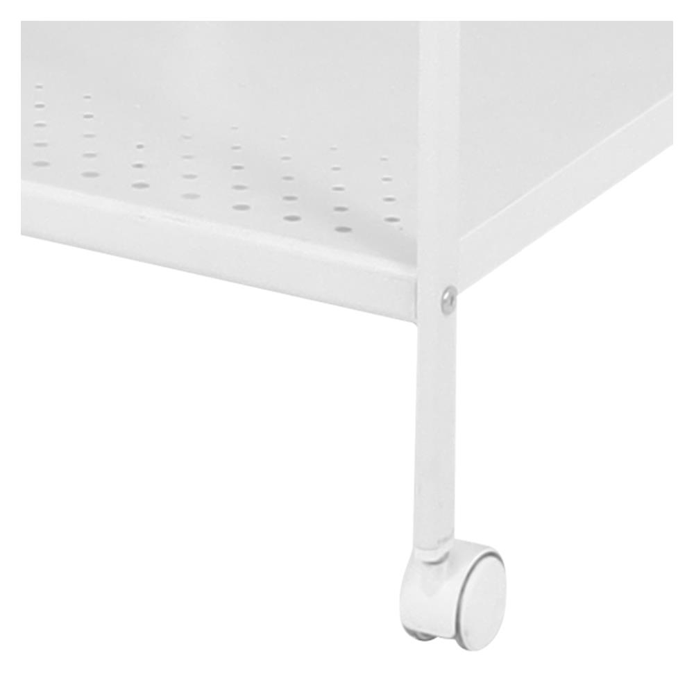 ราวแขวนผ้า+ชั้นวางของ 2 ชั้นมีล้อ PLIM COCO 37 ซม. สีขาว