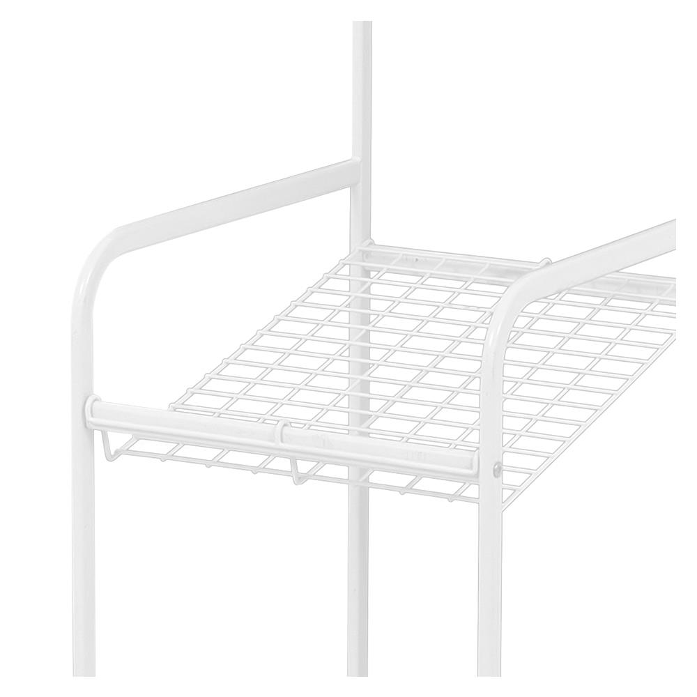 ราวแขวนผ้า+ชั้นวางของ 2 ชั้นมีล้อ PLIM COCO 37 ซม. สีขาว