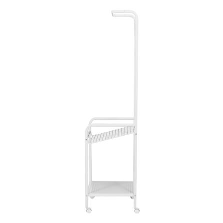 ราวแขวนผ้า+ชั้นวางของ 2 ชั้นมีล้อ PLIM COCO 37 ซม. สีขาว_2