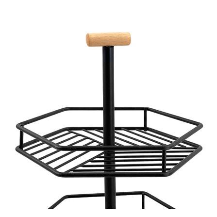 ตะกร้าผลไม้ 2 ชั้น KECH WOOD 26.6 ซม. สีดำ_2