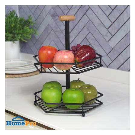 ตะกร้าผลไม้ 2 ชั้น KECH WOOD 26.6 ซม. สีดำ_4