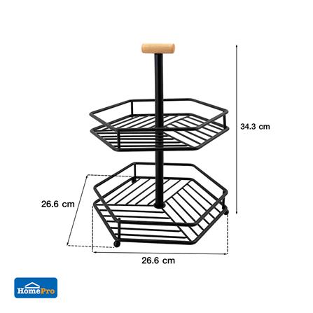 ตะกร้าผลไม้ 2 ชั้น KECH WOOD 26.6 ซม. สีดำ_5
