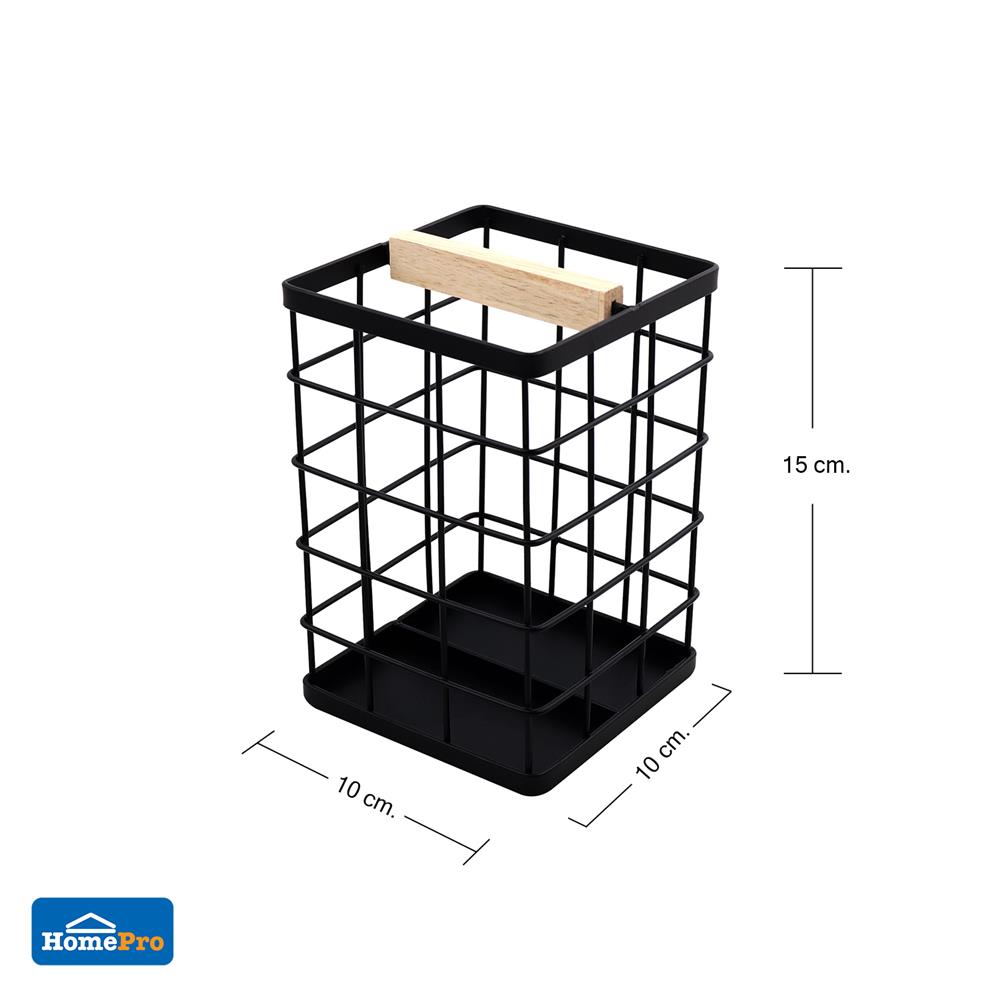 ที่ใส่อุปกรณ์ในครัวเหลี่ยม 1 ช่อง KECH WOOD สีดำ