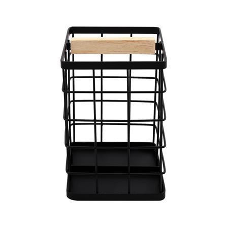 ที่ใส่อุปกรณ์ในครัวเหลี่ยม 1 ช่อง KECH WOOD สีดำ_2