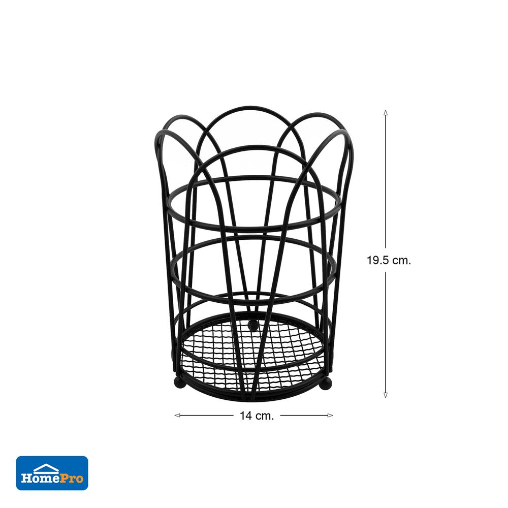 ที่ใส่อุปกรณ์ในครัวกลม 1 ช่อง KECH FLOWER สีดำ