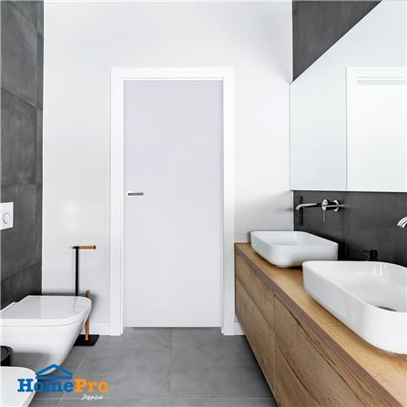 ชุดประตูห้องน้ำพร้อมวงกบ PVC AZLE AZ-P1 UV 70X200 ซม. สีขาว_3