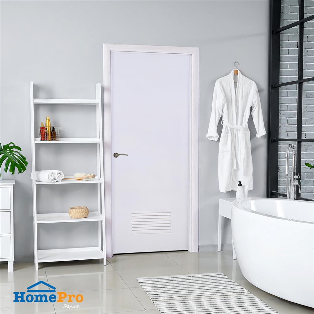 ชุดประตูห้องน้ำพร้อมวงกบ PVC AZLE AZ-P2 เกล็ดล่าง UV 70X180 ซม. สีขาว
