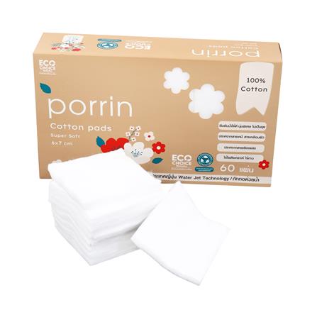 สำลีแผ่น PORRIN 6x7 ซม. 60 แผ่น/กล่อง_1