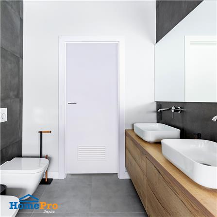 ชุดประตูห้องน้ำพร้อมวงกบ PVC AZLE AZ-P2 เกล็ดล่าง UV 70X200 ซม. สีขาว_3