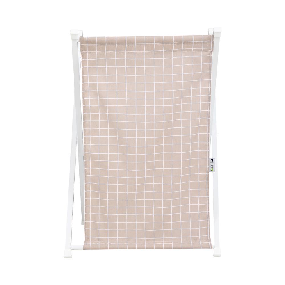 ถังผ้าเหลี่ยมขาไขว้ PLIM SAND สีเบจ