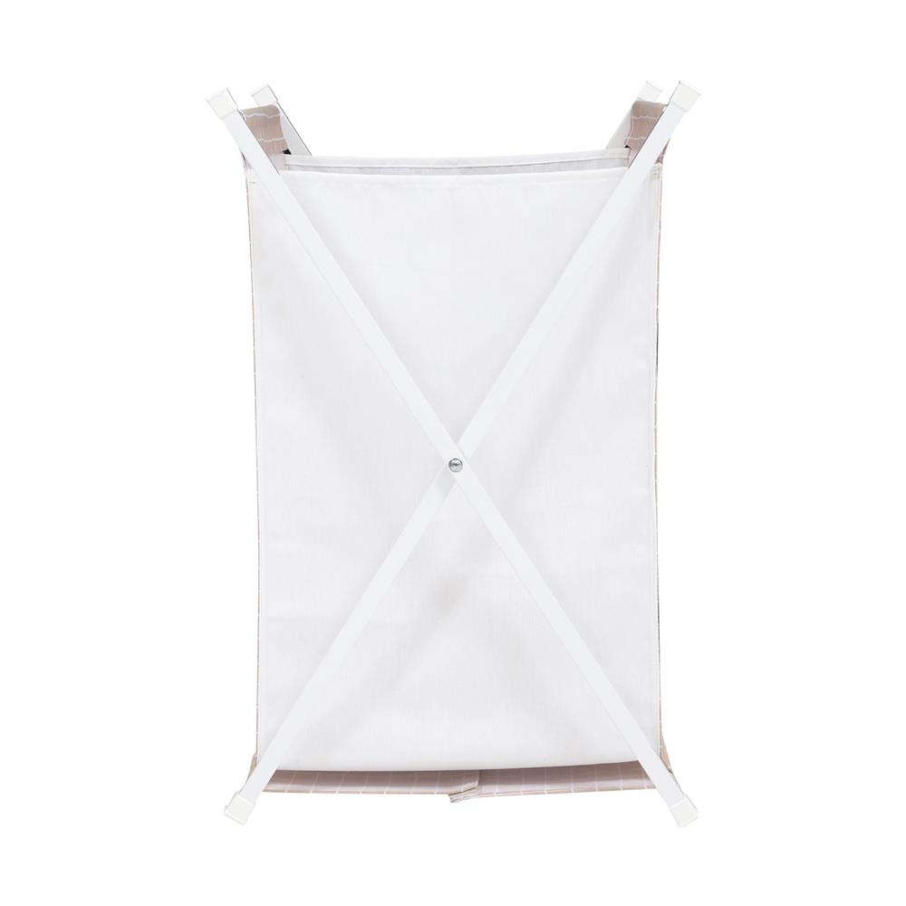 ถังผ้าเหลี่ยมขาไขว้ PLIM SAND สีเบจ