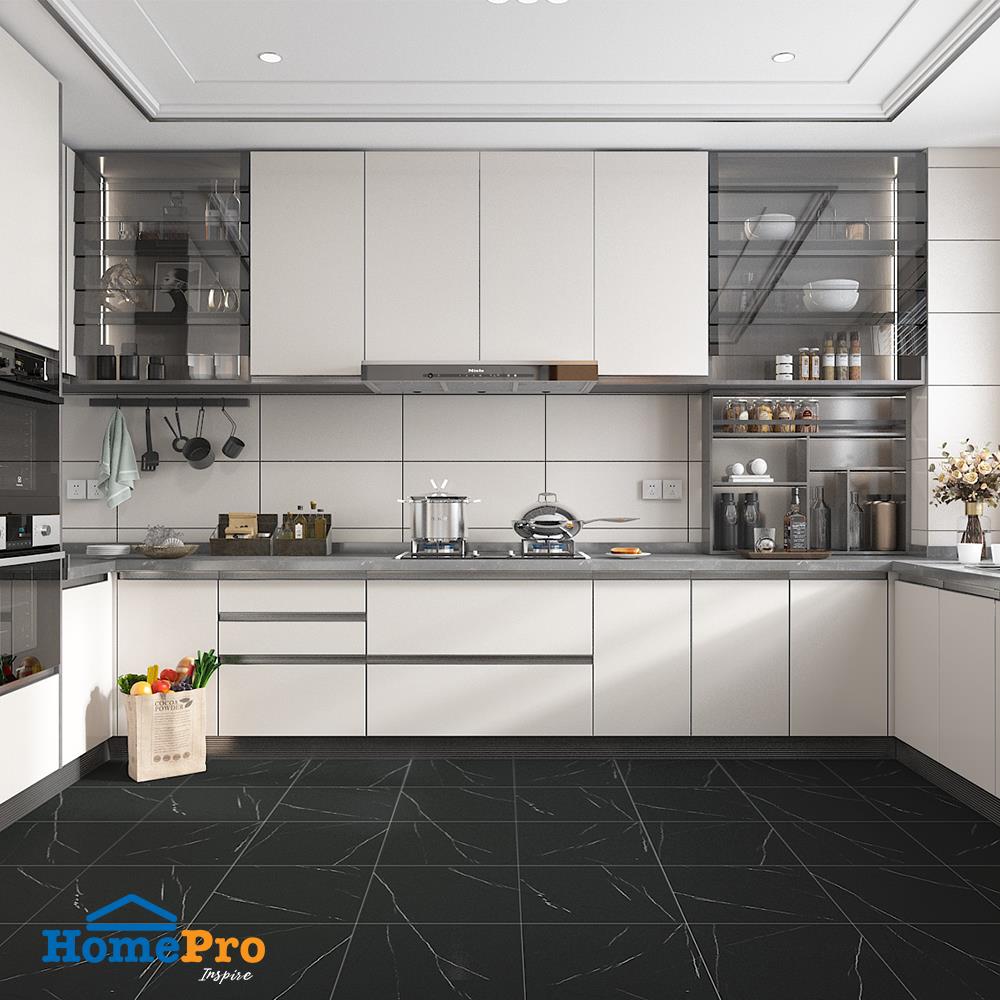 กระเบื้องพื้น 40x40 ซม. CERGRES ซาโต้ ดำ A 0.96 ตร.ม.