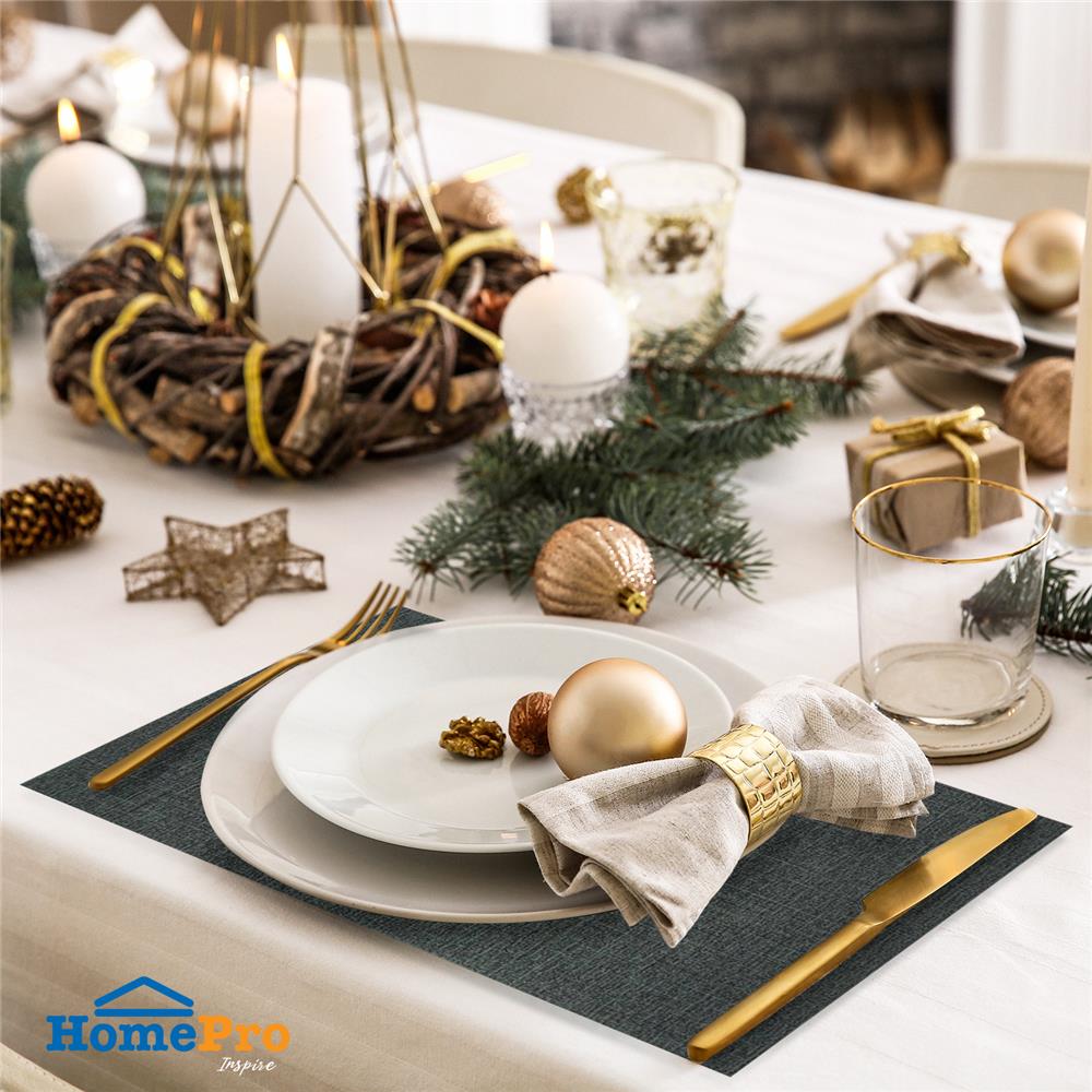 แผ่นรองจาน PET KECH RECYCLE สีเทาเข้ม