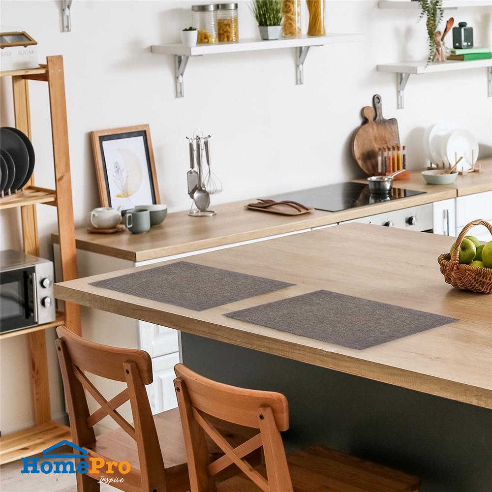 แผ่นรองจาน PET KECH RECYCLE สีเทาอ่อน