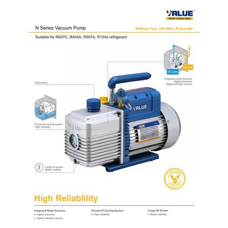 เครื่องแวคคั่ม VALUE VE125N 2.5CFM 70 ลิตร/นาที SINGLE_3