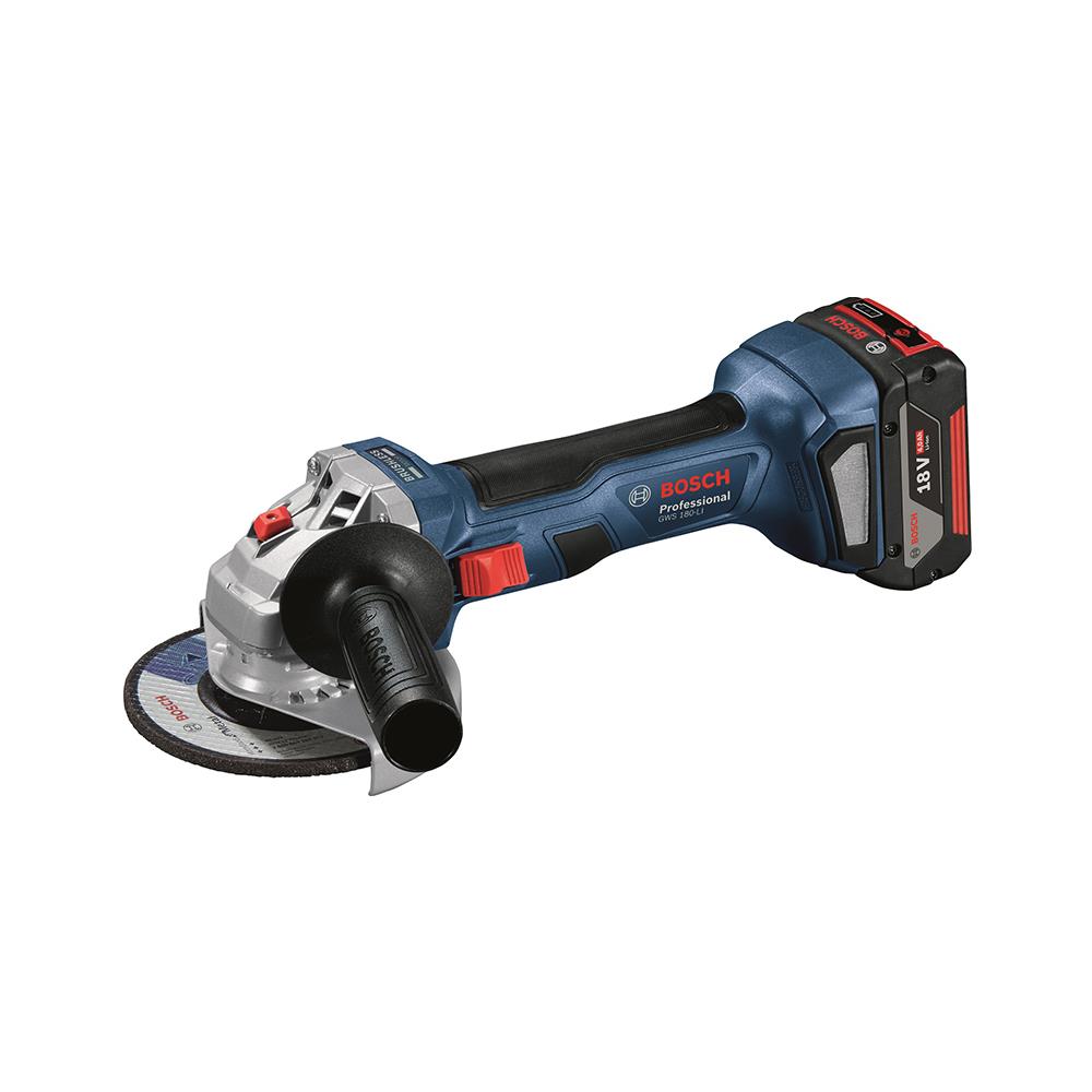 เครื่องเจียรไร้สาย (พร้อมแบตเตอรี่) BOSCH GWS 180-LI 4 นิ้ว 18 โวลต์