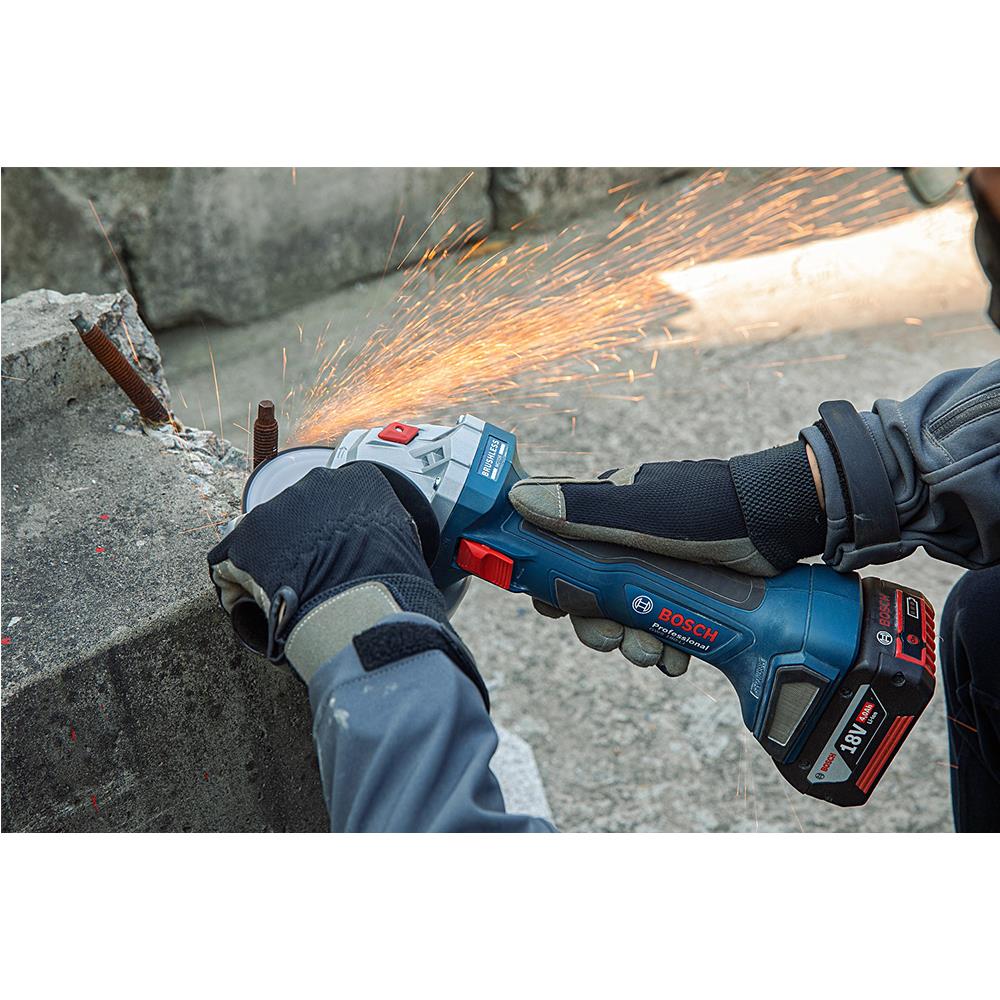 เครื่องเจียรไร้สาย (พร้อมแบตเตอรี่) BOSCH GWS 180-LI 4 นิ้ว 18 โวลต์