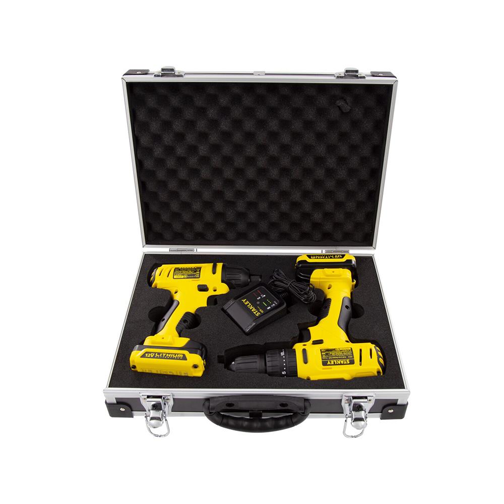 ชุดสว่านและไขควงกระแทกไร้สาย (พร้อมแบตเตอรี่) STANLEY SCHI121S2FK-B1 12 โวลต์