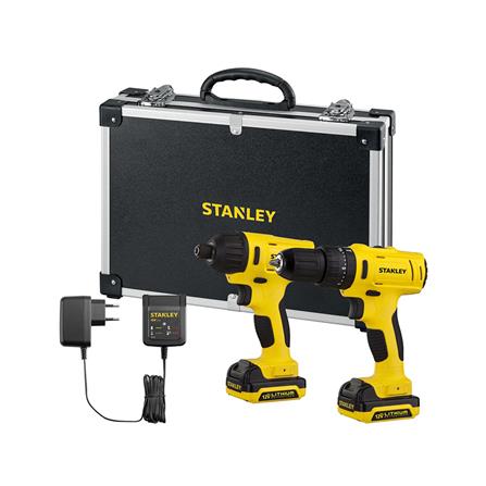 ชุดสว่านและไขควงกระแทกไร้สาย (พร้อมแบตเตอรี่) STANLEY SCHI121S2FK-B1 12 โวลต์_0