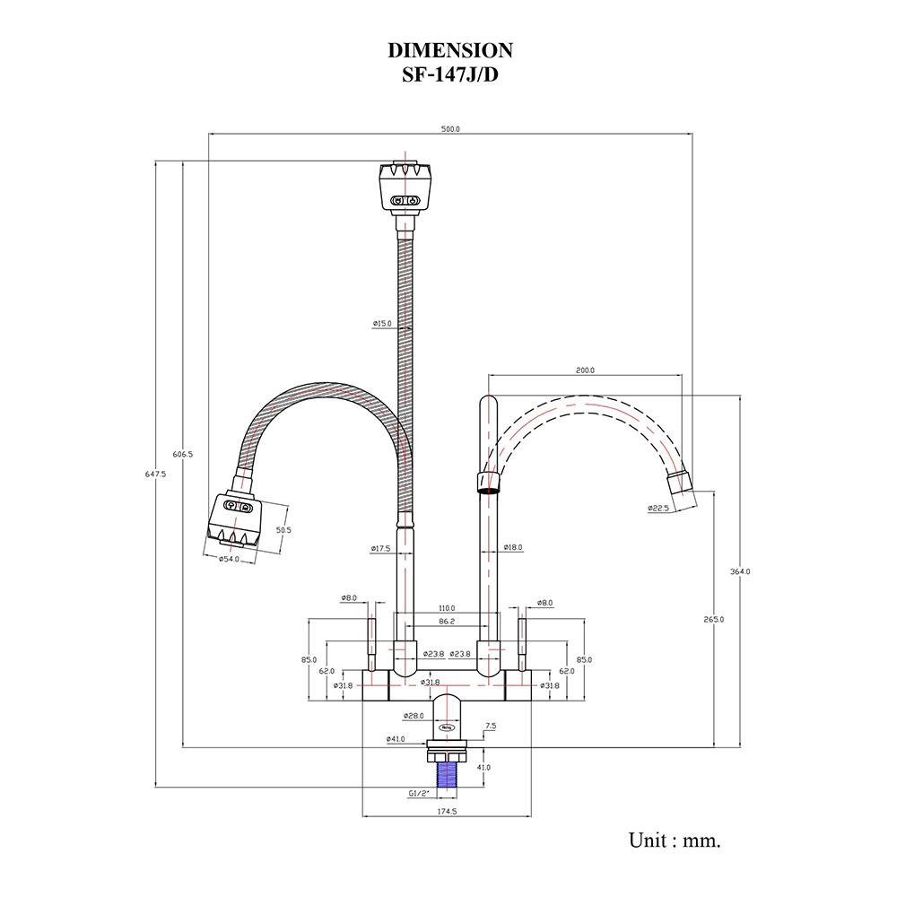 ก๊อกซิงค์ HANG SF-147J/D