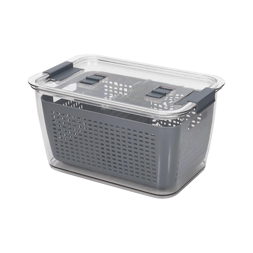 กล่องจัดเก็บในตู้เย็น พร้อมตะกร้าและชั้นแบ่ง 18.5x29x15 ซม. KECH CHILL_1