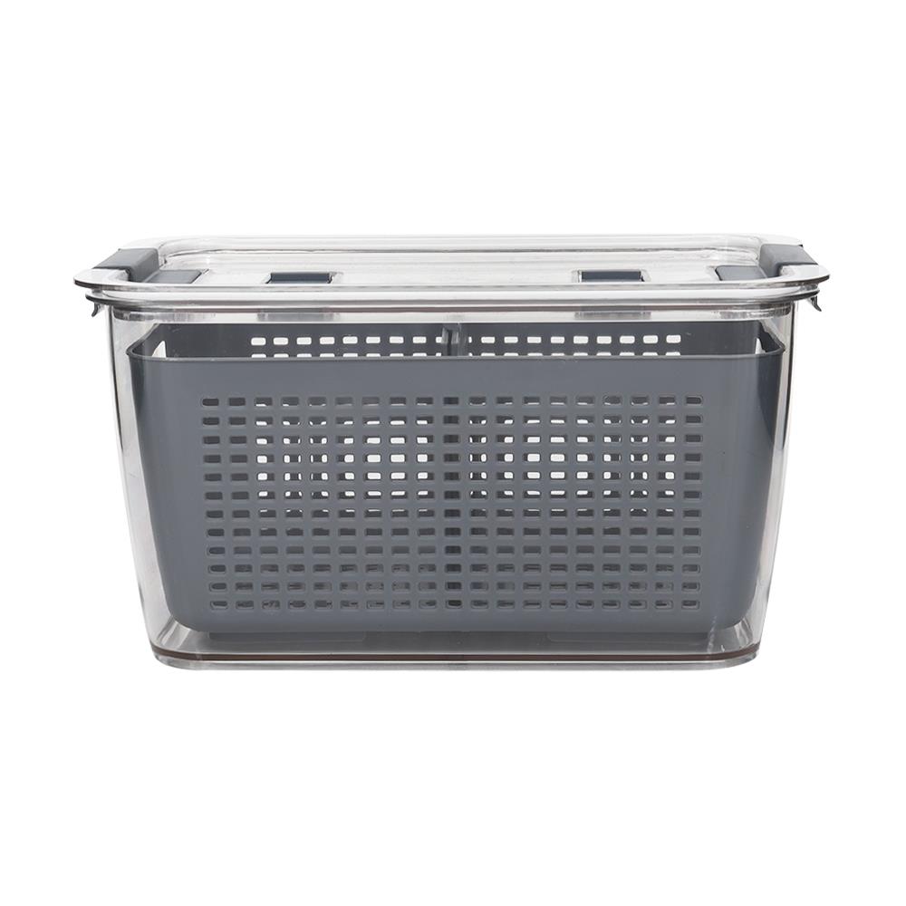 กล่องจัดเก็บในตู้เย็น พร้อมตะกร้าและชั้นแบ่ง 18.5x29x15 ซม. KECH CHILL