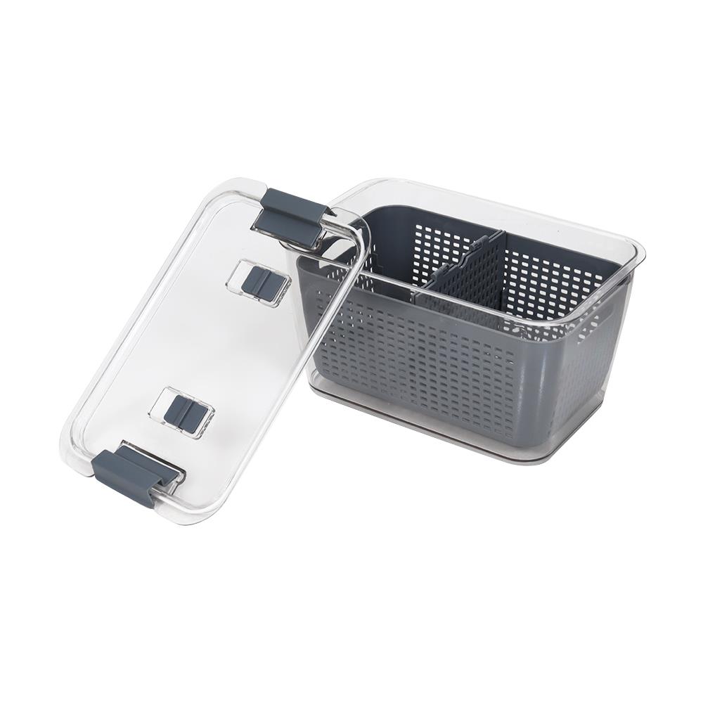 กล่องจัดเก็บในตู้เย็น พร้อมตะกร้าและชั้นแบ่ง 18.5x29x15 ซม. KECH CHILL