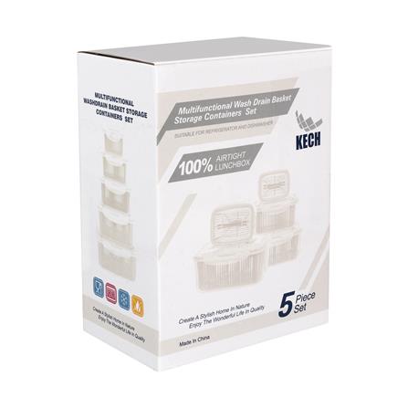 ชุดกล่องจัดเก็บในตู้เย็น 5 กล่อง KECH WINTRY สีขาว_5