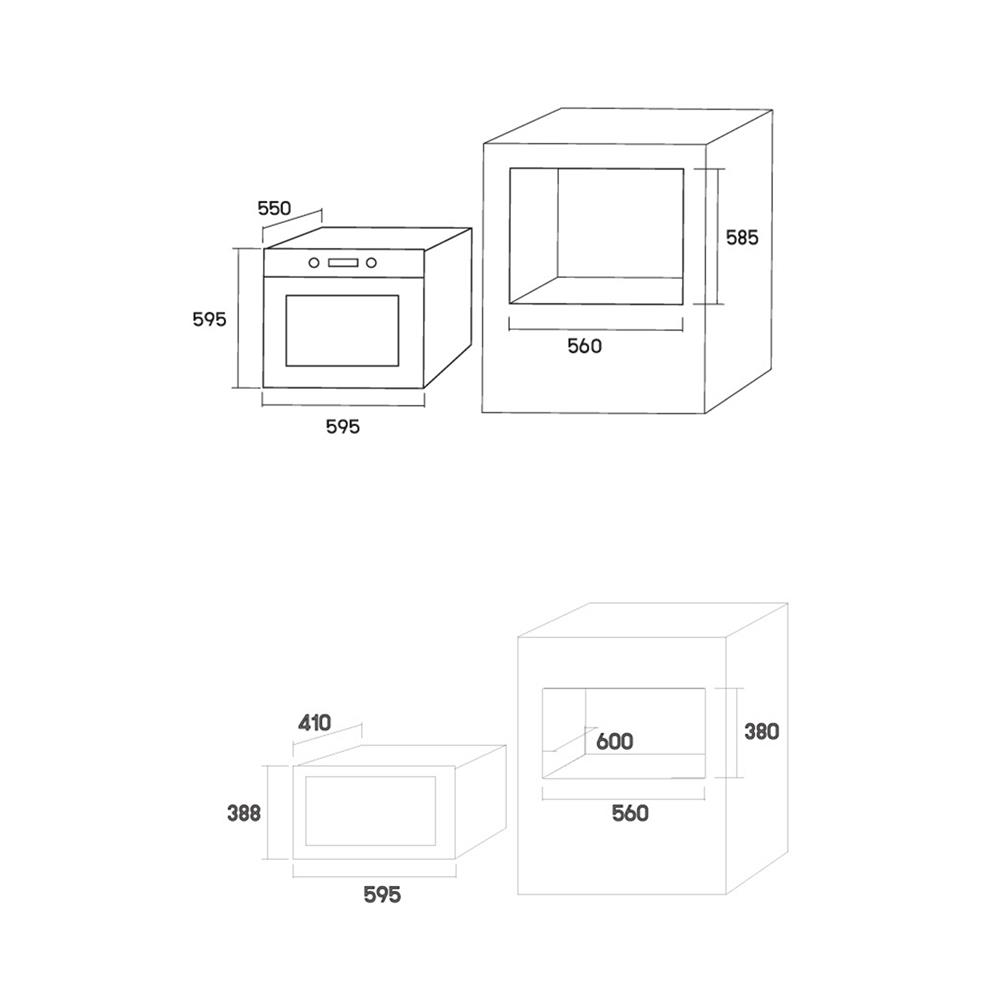 ไมโครเวฟฝัง+เตาอบฝัง TECNOPLUS SET OVEN MN705+MG925.02