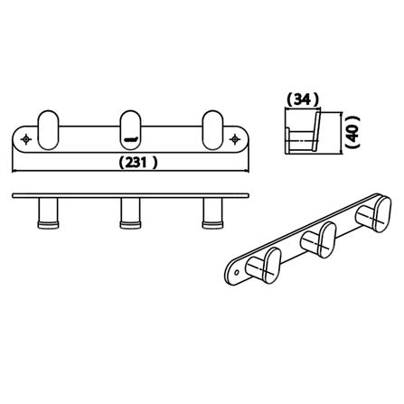 ขอแขวนผ้า COTTO CT0287(HM) สีโครม_1