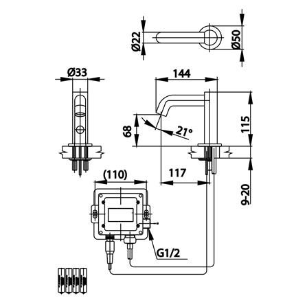 ก๊อกอ่างล้างหน้าอัตโนมัติ COTTO CT4924DCSA สีโครม_1