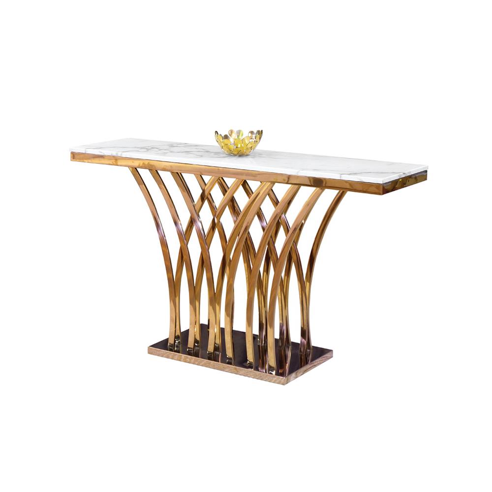 โต๊ะคอนโซล HS FURNITURE MALL EVELYN สีขาว/ทอง