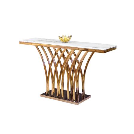 โต๊ะคอนโซล HS FURNITURE MALL EVELYN สีขาว/ทอง_0