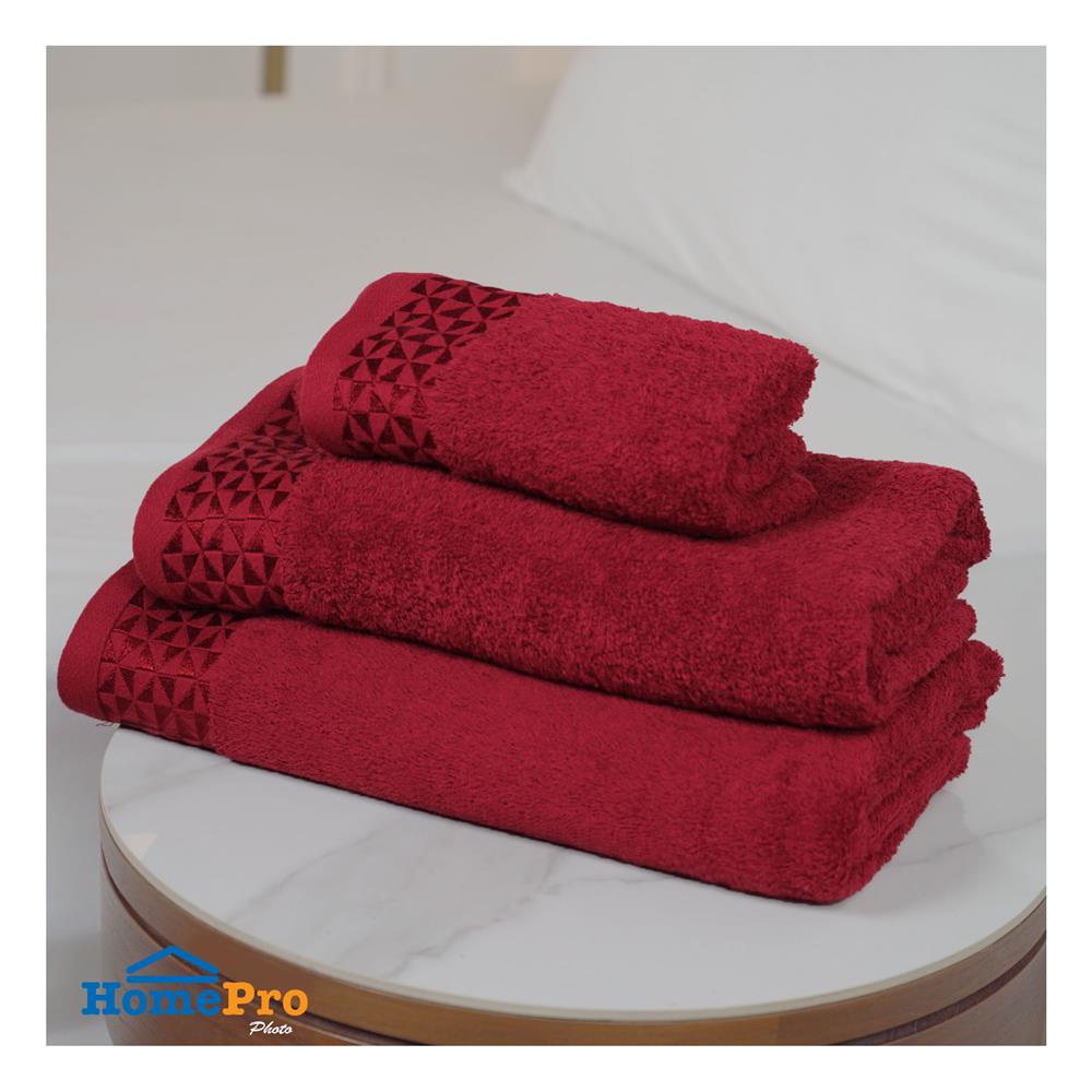 ผ้าขนหนู HOME LIVING STYLE MORGAN 16X32 นิ้ว สี MAROON