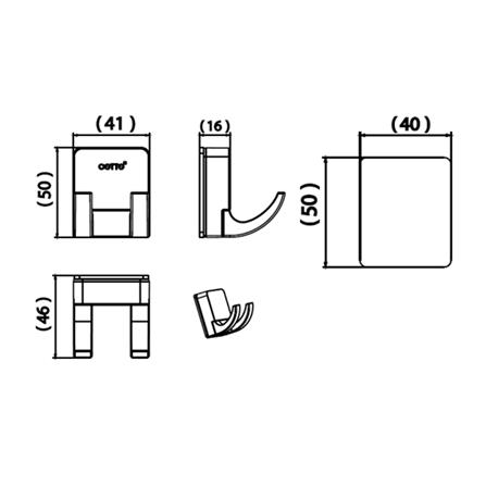 ขอแขวนผ้า COTTO CT0313(HM) สีโครม_2
