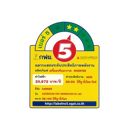 แอร์แขวน CARRIER 42TGV0361CP/38TGV0361A1 36100 บีทียู 220V อินเวอร์เตอร์_2