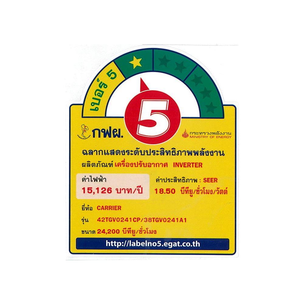 แอร์แขวน CARRIER 42TGV0241CP/38TGV0241A1 24200 บีทียู 220V อินเวอร์เตอร์