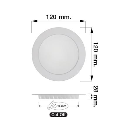 ดาวน์ไลท์ LED NAGAS DWL ALMA VRIO 4.8 นิ้ว 10 วัตต์ DAYLIGHT สีขาว_6